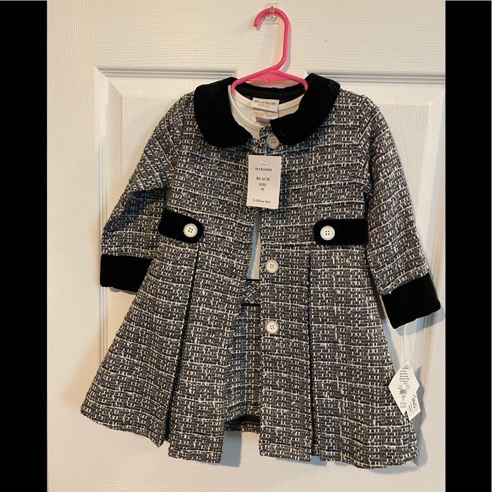 NWT (set) Blueberi Boulevard Dress and Coat 3T